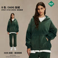 ARTIE Unisex Winter Spray-Dye Distressed Washed Double Zip Thick Hoodie