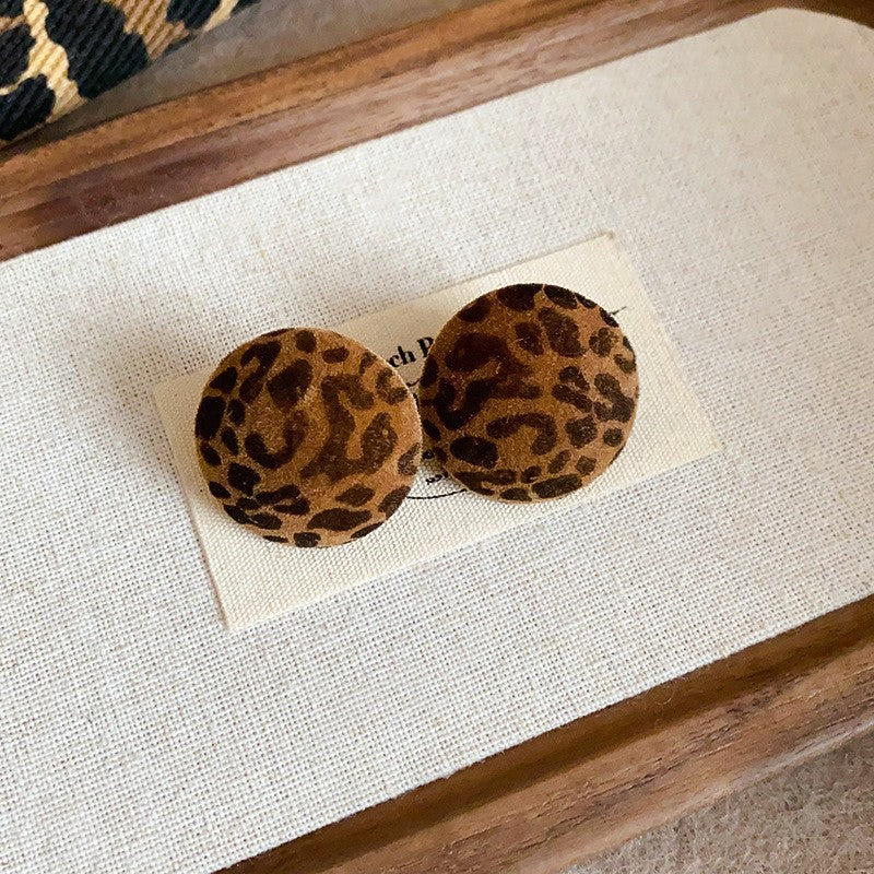 Vintage Leopard Print Stud Earrings - view 2