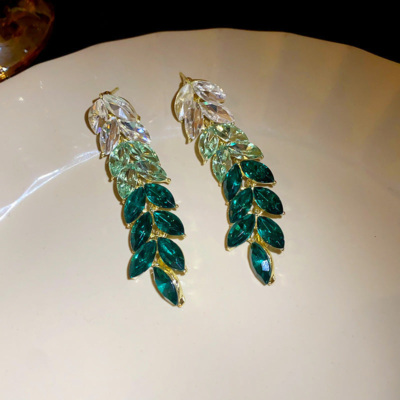 French Rhinestone Flower Round Pearl Earrings - view 11