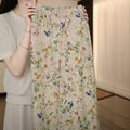Summer Retro Casual High Waist Printed Lightweight Elastic Pants