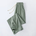 cotton silk high-waisted wide-leg pants for women, loose artificial cotton thin versatile thin trous