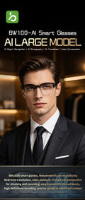 New Import BW100AI Smart Glasses 800W Photoshoot Record Image Recognition Fold Translate Call Smart glasses