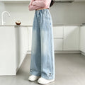 Kids' Bow Embroidered Straight-Leg Jeans - Slim Wide Cut