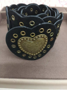 Vintage Punk Leather Heart Belt - view 6