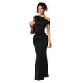 Women's Off Shoulder Black Evening Gown