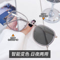Chestnut Brown Stylish Photochromic Glasses Women With Rx Ultra-Light Glasses Frame Men Trendy Anti-Blue Plano