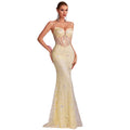 Women's Embroidered Tulle Waist-Cinching Premium Socialite Evening Gown Banquet