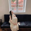 Lace Embroidered Sleeveless Panel Mid-Length Dress, Vacation Style