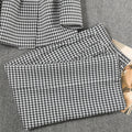 Women's Fall Korean School Loose Blazer + Top 2026 | Casual Blouse - Houndstooth Pants