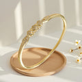 Overseas New Four Leaf Clover Cubic Zirconia Bangle Simple Elegant Daily Versatile Bracelet Niche Design Premium Hand Jewelry