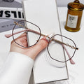Anti-Blue-Light Photochromic Glasses Student Prescription Glasses Unisex Versatile Premium Metal Polygon Plano