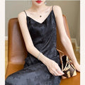 New Chinese Style Padded Jacquard Camisole Long Dress, Plus Size
