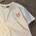 white short-sleeved xinjiang pure cotton men's t-shirt summer korean style trendy men's loose round