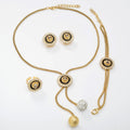 India Jewelry set Full Diamond Lion Head Set Earrings Necklace Ring Wedding Necklace Set