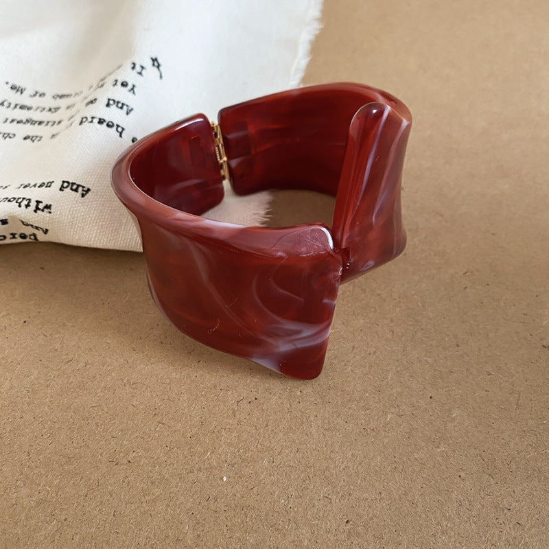 Vintage Enamel Print Acrylic Bangle - view 10