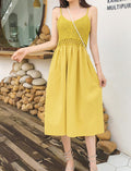 Bohemian Ethnic Style Embroidered Camisole Mid-Length Dress