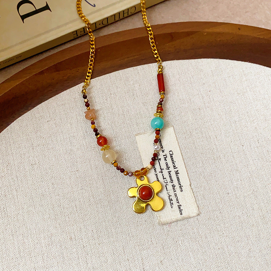 Vintage Leopard Print Heart Letter Necklace - view 11