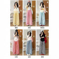Women's Summer Casual Relaxed Plaid Textured Lightweight Wide Leg Pants + Pants 2026 - Blue