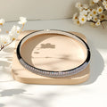 Neo-Chinese Simple Set Cubic Zirconia Slub Bangle Copper Gold Plated Thick Plated Rise Step Elegant Premium Hand Jewelry