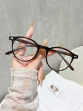 Retro Round Glasses Frame Overseas Unisex Fashionable Anti-Blue Bare Face Wear Jewelry Glasses Contrast Stud Frame