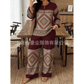 Women's Ethnic Long Sleeve Lace Trim Set 2026 | 2 Piece Outfit Set - White