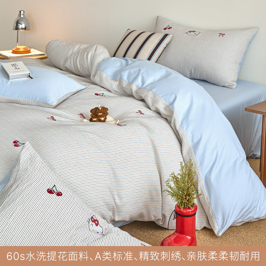 Forest Rhythm Red Kids' Cotton 4-Piece Bedding Set - view 2