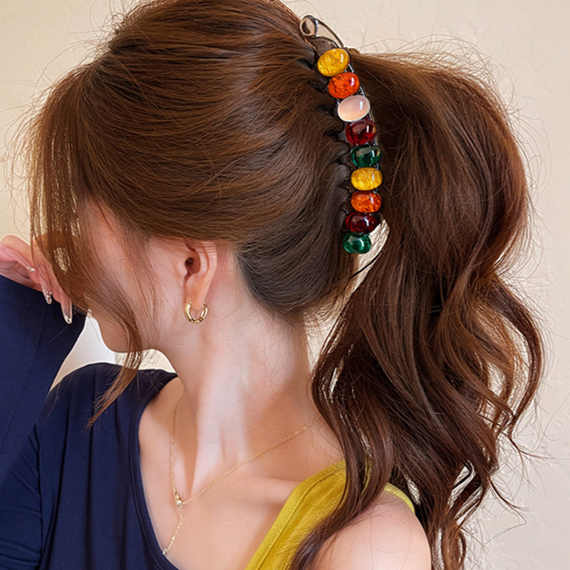 Korean Acrylic Oval Hair Clip - view 4