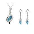 EU/US Import Simple Imit. Czech Jewelry Teardrop Necklace 2-Pc Set Angel Sprite Accessory