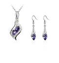 EU/US Import Simple Imit. Czech Jewelry Teardrop Necklace 2-Pc Set Angel Sprite Accessory