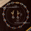 Cyan Island Accessory Height Stock Design Detail Retro Geometric Jewelry Set Exotic Breeze Premium Drop Necklace Women