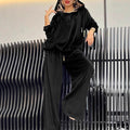 Leopard Print Hoodie + Pants Two-Piece Loungewear Set
