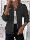 Women's Fall-Winter Knit Long Sleeve Hoodie + Jacket 2026 | Trendy Jacket - White