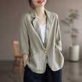 Women's Spring Casual 3/4 Sleeve Cropped Blazer + Top 2026 | Casual Blouse - White