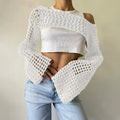 Women's Fall Casual Sexy Wool Flared Sleeve Cropped Flared Sweater 2026 - Green
