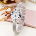 Korean Simple Elegant Ladies Watch Rhinestone Small Dial Mesh Band Quartz Watch Student Commute Versatile Watch Wholesale