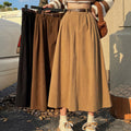Fall-Winter Korean Retro High Waist Swing Long Skirt