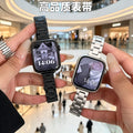 Fits Apple Watch iwatchs11 Stainless Band 3 Bead Girls Precision Steel Metal Steel Solid Heart Watch Band