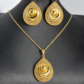 Overseas Africa Bride Jewelry Party Breeze Polka Dot Teardrop Bangle Earrings Necklace Statement Set Women