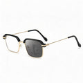 Men Formal Black Gold Square Frame Progressive Photochromic Reading Glasses Distance-Near Dual Anti-Blue Elderly Reading Glasses