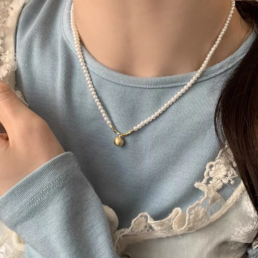 Korean Minimalist Pearl Necklace - view 2
