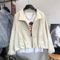 Women's Fall Korean Casual Stand Collar Loose Jacket + Top 2026 - Light Purple