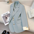 Women's Fall Korean Designer Blazer + Top 2026 | Casual Blouse - Black
