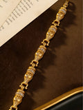 Vintage Imperial Breeze Necklace Retro Simple Versatile Accessory Set Premium Glaze Rhinestone Necklace