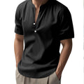 summer european and american foreign trade men's casual loose shirts men's trendy stand-up collar li