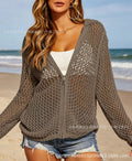Summer Fashion Knit Long Sleeve Hollow-Out Set