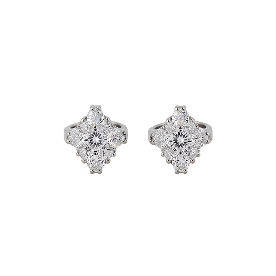 Minimalist Geometric Stone Clip-On Earrings - view 5