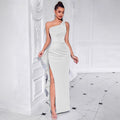 Women's Ruffle Patchwork Slim Fit Bodycon Sexy Evening Gown