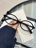 2 Pair Oval Round Blue-Light Glasses Women Overseas Bare Face Slender Wear Jewelry Glasses Frame Prop Face-Slimming Plano