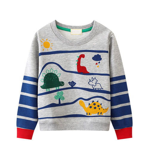 Boys' Terry Cloth Hoodie T-Shirt - Long Sleeve Fall Base Layer