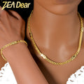 Export Fashionable Necklace Chain Western Fashionable Versatile Cuban Chain Necklace Chain Bracelet Series Overseas Stock Wholesale